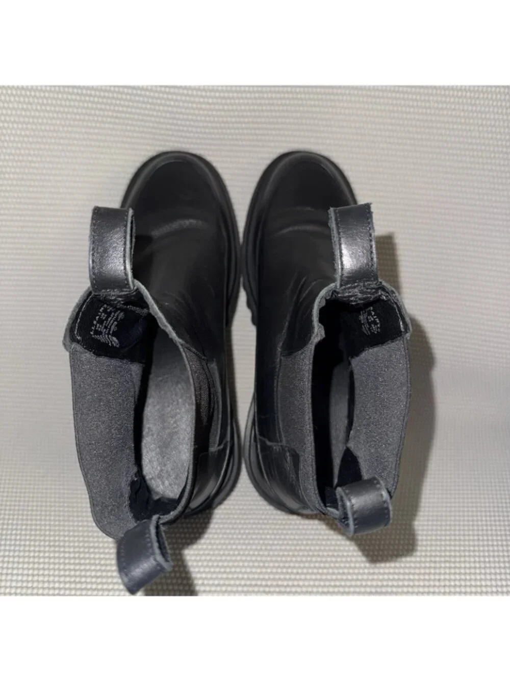All Saints Harlee Chelsea Black Leather Lug Sole Chunky Pull On Moto Boots 9.5